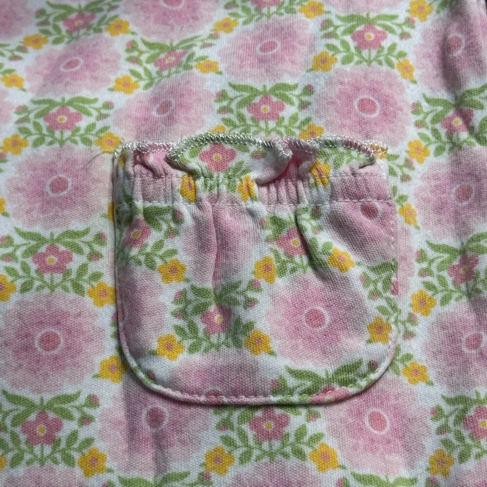 Baby GAP Pink Floral One Piece Romper Peter Pan Collar Newborn 3M - Picture 4 of 8